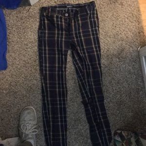 Plaid pants slim